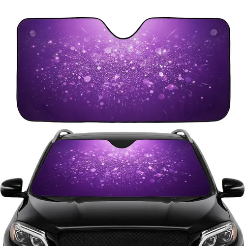 Shimmering Iridescent Purple Glitter Sparkle Bokeh Effect Car Sunshade