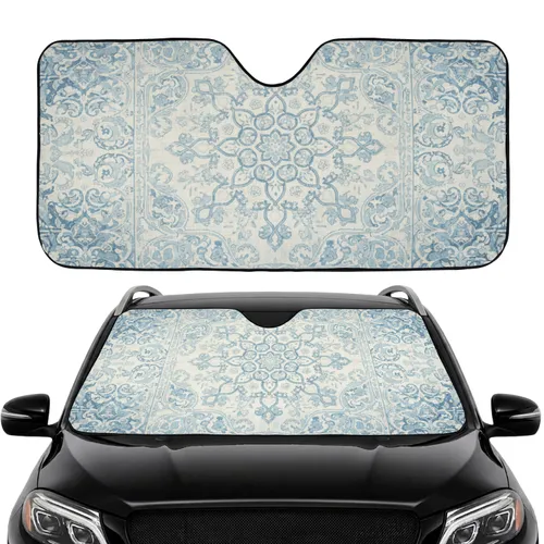 Persian Moorish Medallion Floral Paisley Antique Tapestry Car Sunshade
