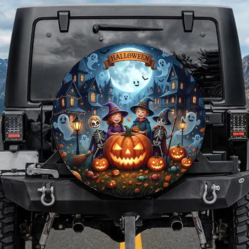 HALLOWEEN Children Costumes Jack-o'-Lantern Haunted Houses - Holiday Decor Spare Tire Cover