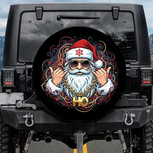 Rock On Santa Claus Sunglasses HO Chain - Christmas Holiday Gift Spare Tire Cover