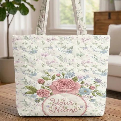 Floral Bouquet Spring Flower Lovers - Everyday Carry Gift Quilted Tote Bag
