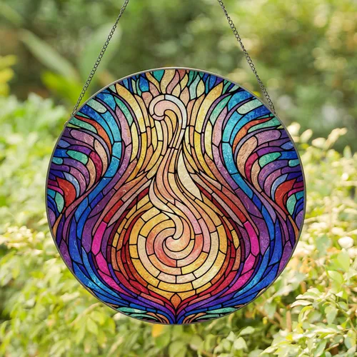 Stained Glass Teardrop Jewel - Luminous Iridescent Home Decor Gift Stained Glass Suncatcher