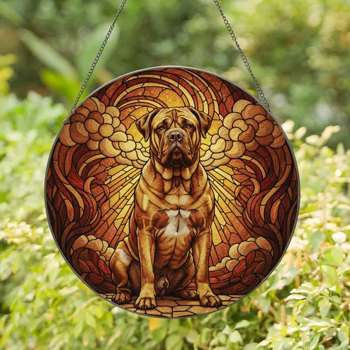 Majestic Mastiff Dog Stained Glass Luminescent Home Decor Gift for Dog Lovers Stained Glass Suncatcher