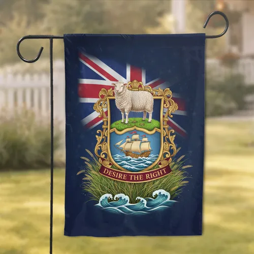 Falkland Islands Coat of Arms Union Jack - Patriotic Display Home Decor Gift Garden Flag