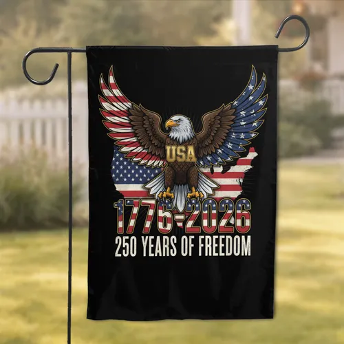 Bald Eagle American Flag 1776-2026 - USA 250th Anniversary for Veterans Garden Flag