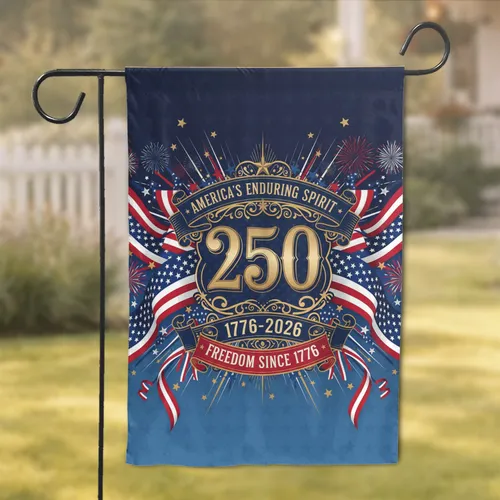 America 250th Anniversary Patriotic Scroll Banner - Independence Day Gift Garden Flag
