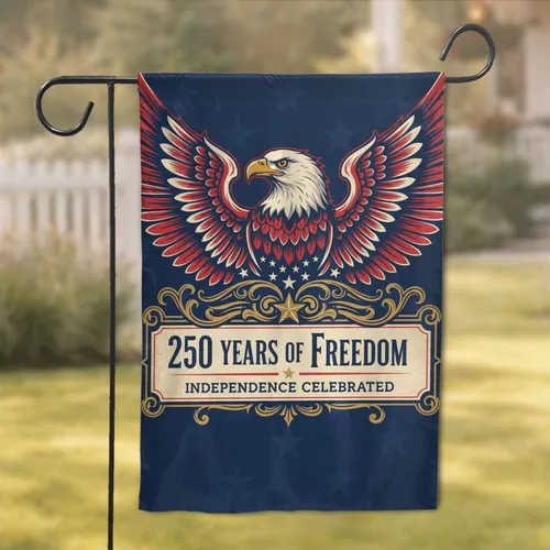 Bald Eagle American 1776-2026 Freedom - USA 250th Anniversary Independence Day Garden Flag