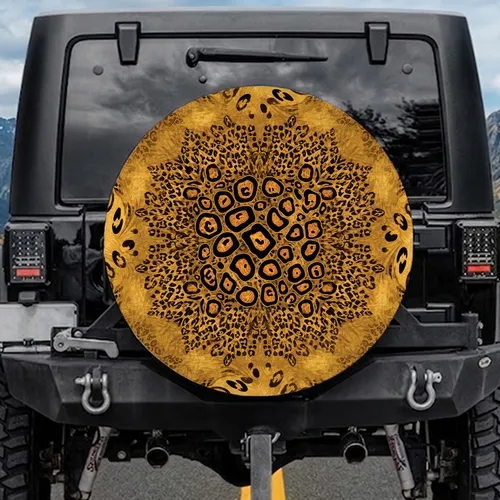 Leopard Print Rosettes Spots - Wildlife Vehicle Decor Spare Tire Cover