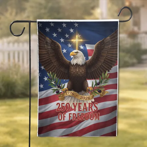 Bald Eagle American Flag 1776-2026 - USA 250th Anniversary Independence Day Garden Flag
