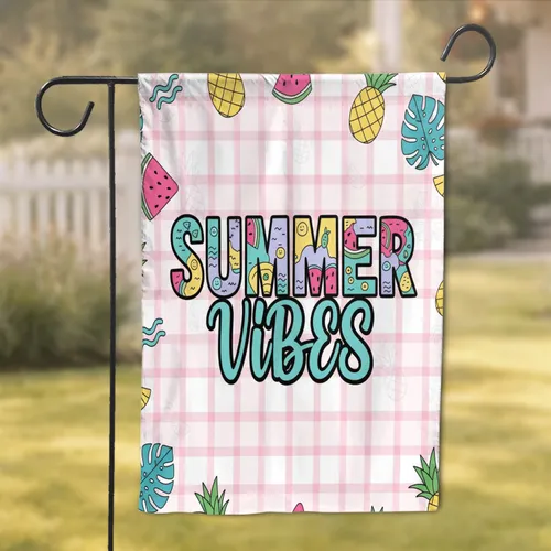 Watermelon Pineapple Fish Summer Vibes - Summer Home Decor Gift Garden Flag