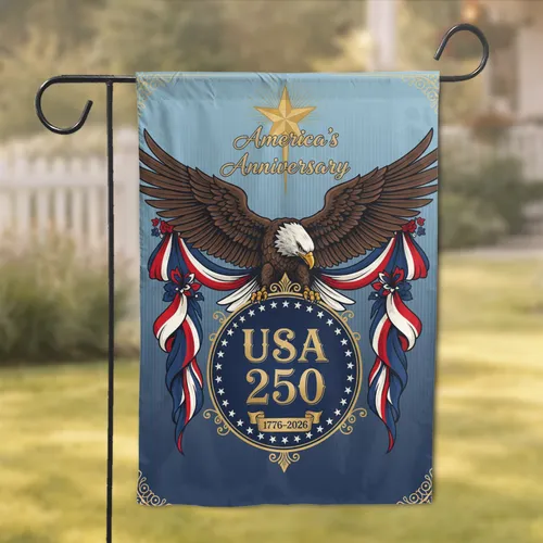 Bald Eagle USA 250th Anniversary 1776-2026 - Independence Day Gift for Veterans Garden Flag