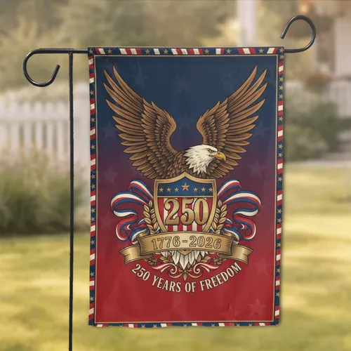 Bald Eagle Shield 1776-2026 - USA 250th Anniversary Independence Day Gift for Veterans Garden Flag
