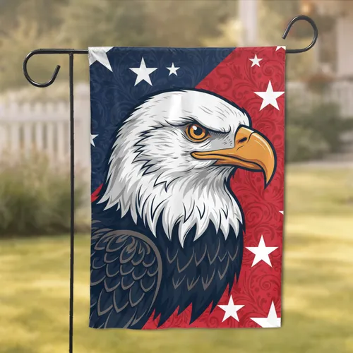 Bald Eagle Patriotic Stars - Independence Day Home Decor Gift for Veterans Garden Flag