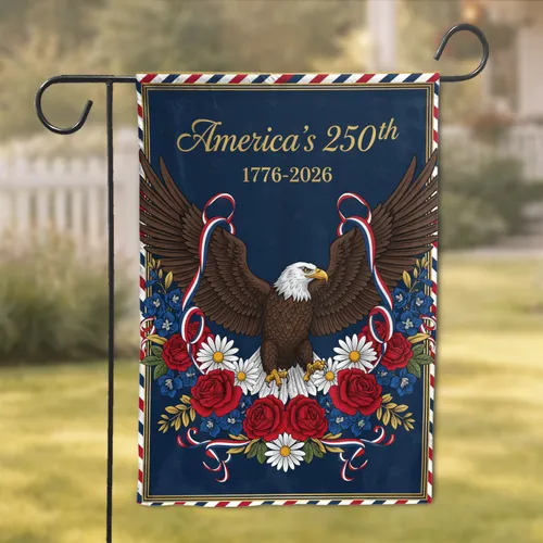 Bald Eagle America's 250th Anniversary - Independence Day Patriotic Decor Garden Flag