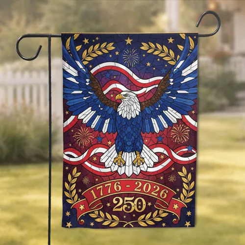 Bald Eagle American Flag 1776-2026 - USA 250th Anniversary Independence Day Gift for Veterans Garden Flag