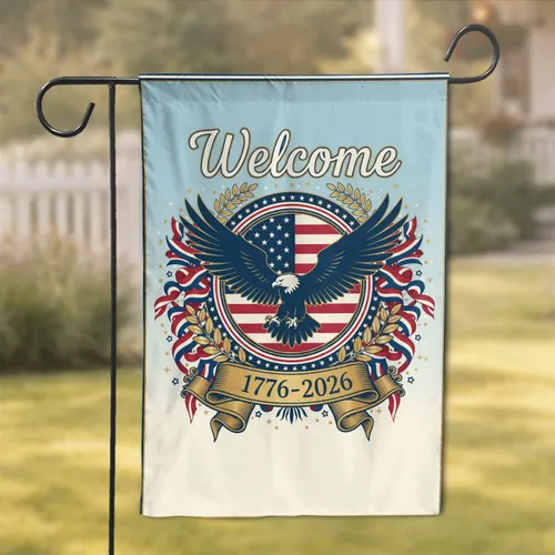 Bald Eagle American Flag 1776-2026 - USA 250th Anniversary Independence Day Garden Flag