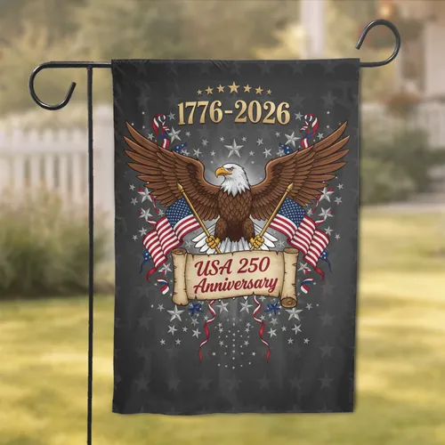 Bald Eagle American Flag 1776-2026 - USA 250th Anniversary Gift for Veterans Garden Flag