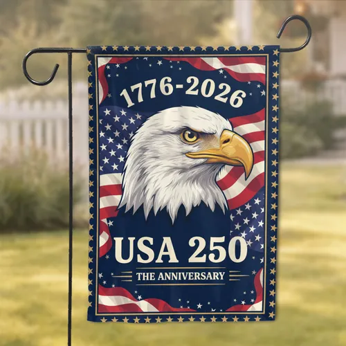 Bald Eagle American Flag 1776-2026 - USA 250th Anniversary Independence Day Gift for Veterans Garden Flag