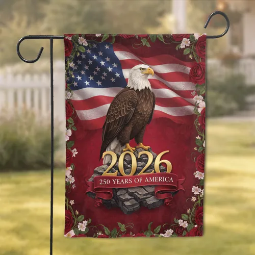 Bald Eagle American Flag 2026 - USA 250th Anniversary Independence Day Garden Flag