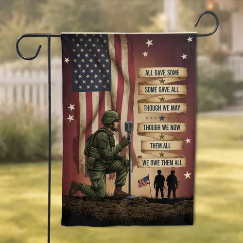 Soldier Scroll Banners American Flag - Memorial Day Commemorative Gift Garden Flag