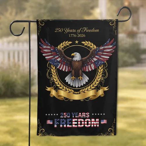 Bald Eagle American Flag 1776-2026 - USA 250th Anniversary Independence Day Gift for Dad Garden Flag