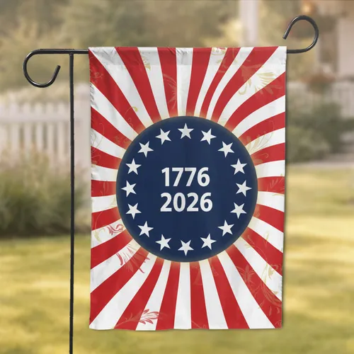 Thirteen Stars 1776 2026 - USA 250th Anniversary Independence Day Garden Flag