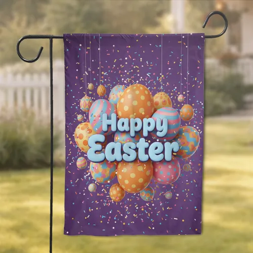 Happy Easter Eggs Sprinkles - Easter Holiday Celebration Home Decor Gift Garden Flag