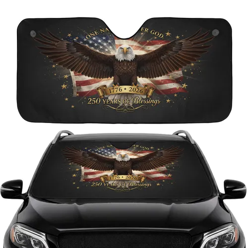 Bald Eagle American Flag 1776-2026 - USA 250th Anniversary Car Interior Upgrade Car Sunshade