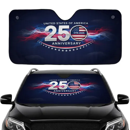 United States 250th Anniversary American Flag 1776-2026 - Travel Essential Car Sunshade