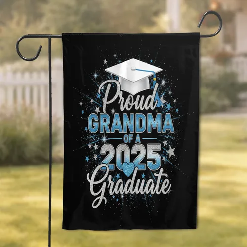 Proud Grandma 2025 Graduate Graduation Cap - 2025 Graduation Celebration Gift Garden Flag