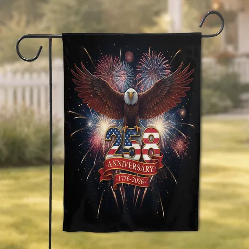 Bald Eagle American Flag 1776-2026 - USA 250th Anniversary Independence Day Garden Flag