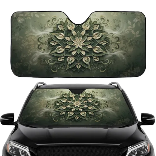Botanical Mandala Organic Foliage - Car Interior Upgrade Road Trip Gift Car Sunshade