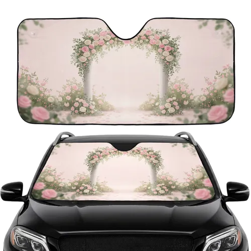 Grand Wedding Arch Rose Eucalyptus - Car Interior Upgrade Car Sunshade