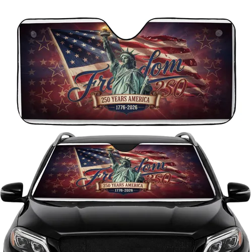Statue of Liberty American Flag 250 Years - USA 250th Anniversary Independence Day Gift Car Sunshade