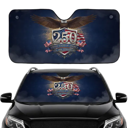 Bald Eagle American Flag 1776-2026 - USA 250th Anniversary Independence Day Car Sunshade