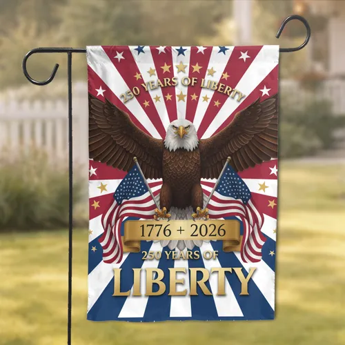 Bald Eagle American Flag 1776-2026 - USA 250th Anniversary Independence Day Gift for Veterans Garden Flag