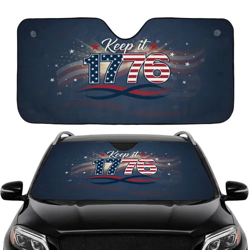 1776 Stars Stripes Keep It Patriotic USA 250th Anniversary Road Trip Gift Car Sunshade