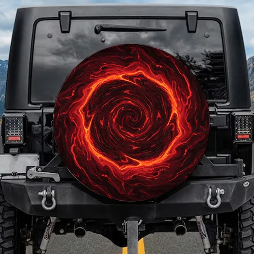 Molten Lava Eddies Vortex Swirls Volcanic Streaks - Travel Essentials Gift Spare Tire Cover
