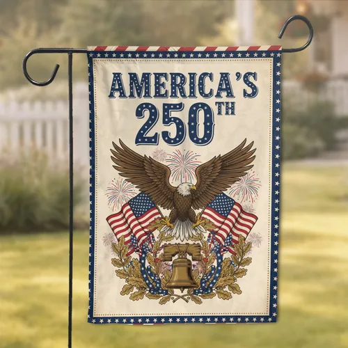 Bald Eagle American Flag 1776-2026 - USA 250th Anniversary Independence Day Gift Garden Flag