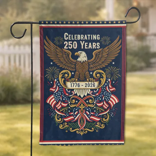 Bald Eagle American Flag 1776-2026 - USA 250th Anniversary Gift for Veterans Garden Flag