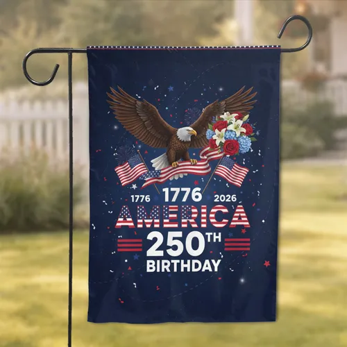 Bald Eagle American Flag 1776-2026 - USA 250th Anniversary Independence Day Gift for Veterans Garden Flag