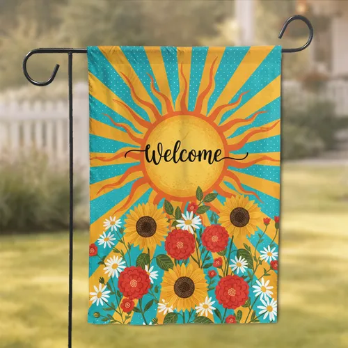 Assorted Garden Welcome Sun Sunflowers Dahlias Daisies - Home Decor Gift for Gardeners Garden Flag