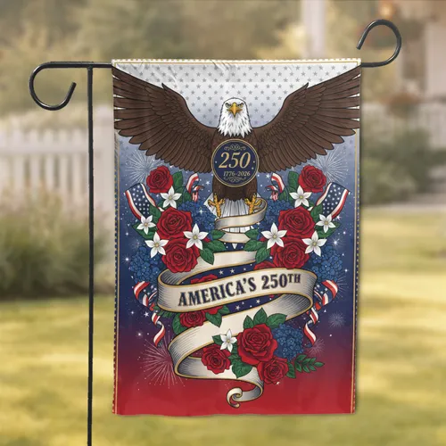 Bald Eagle American Flag 1776-2026 - USA 250th Anniversary Independence Day Gift Garden Flag
