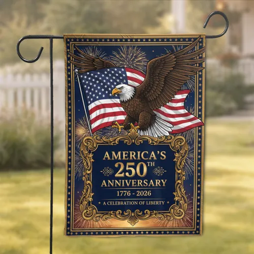 Bald Eagle American Flag - America's 250th Anniversary Celebration of Liberty Garden Flag
