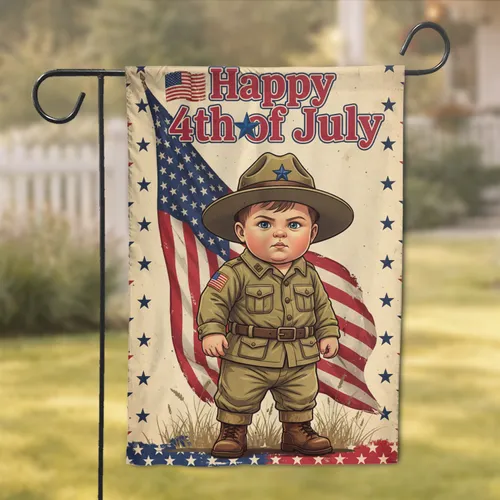 Baby Soldier American Flag - USA 250th Anniversary 4th of July Garden Flag