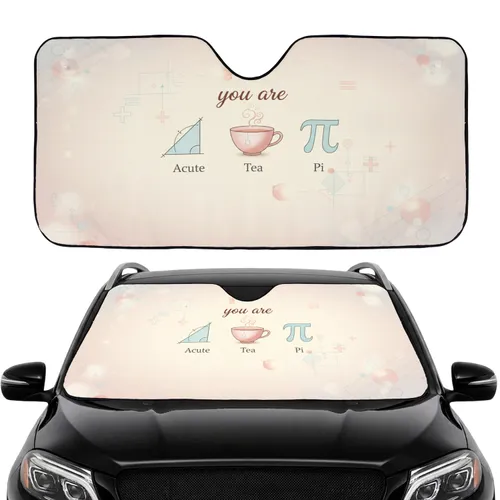 You Are Acute Angle Teacup Pi Math Symbols - Car Interior Road Trip Car Sunshade