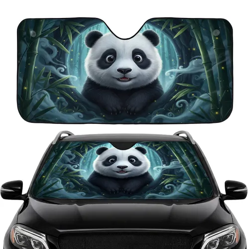 Baby Panda Mystical Bamboo Forest Car Interior Upgrade Panda Lover Gift Car Sunshade