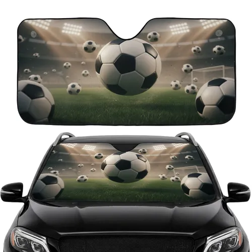Classic Footballs Soccer Field Stadium Car Interior Upgrade for Soccer Fans Car Sunshade