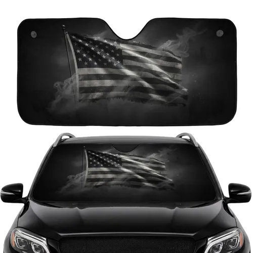 Grunge Weathered American Flag - Essential Car Interior Upgrade for Veterans Car Sunshade