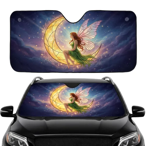 Swirling Mist Star Fairy Golden Moon Car Interior Upgrade Car Sunshade